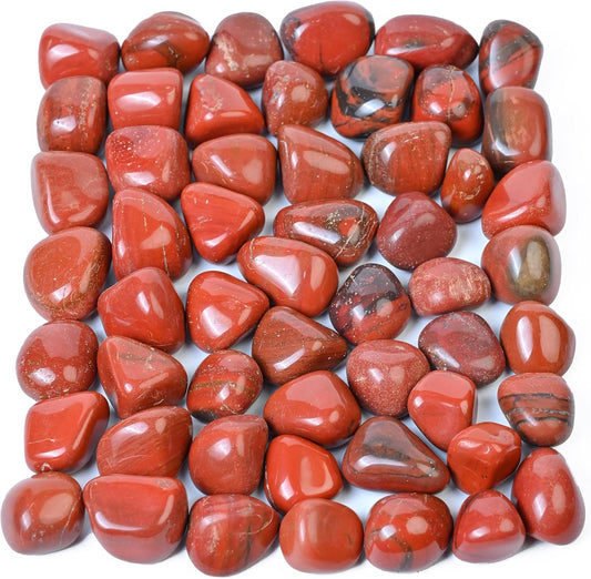 Crocon 1LB Red Jasper Tumbled Stones and Crystals Bulk 2000+ Carats Natural Crystal Kit for Reiki Healing Crystal Polished, Tumble Stones, Chakra Balancing, Reiki Gift, Home Decor Size : 20mm