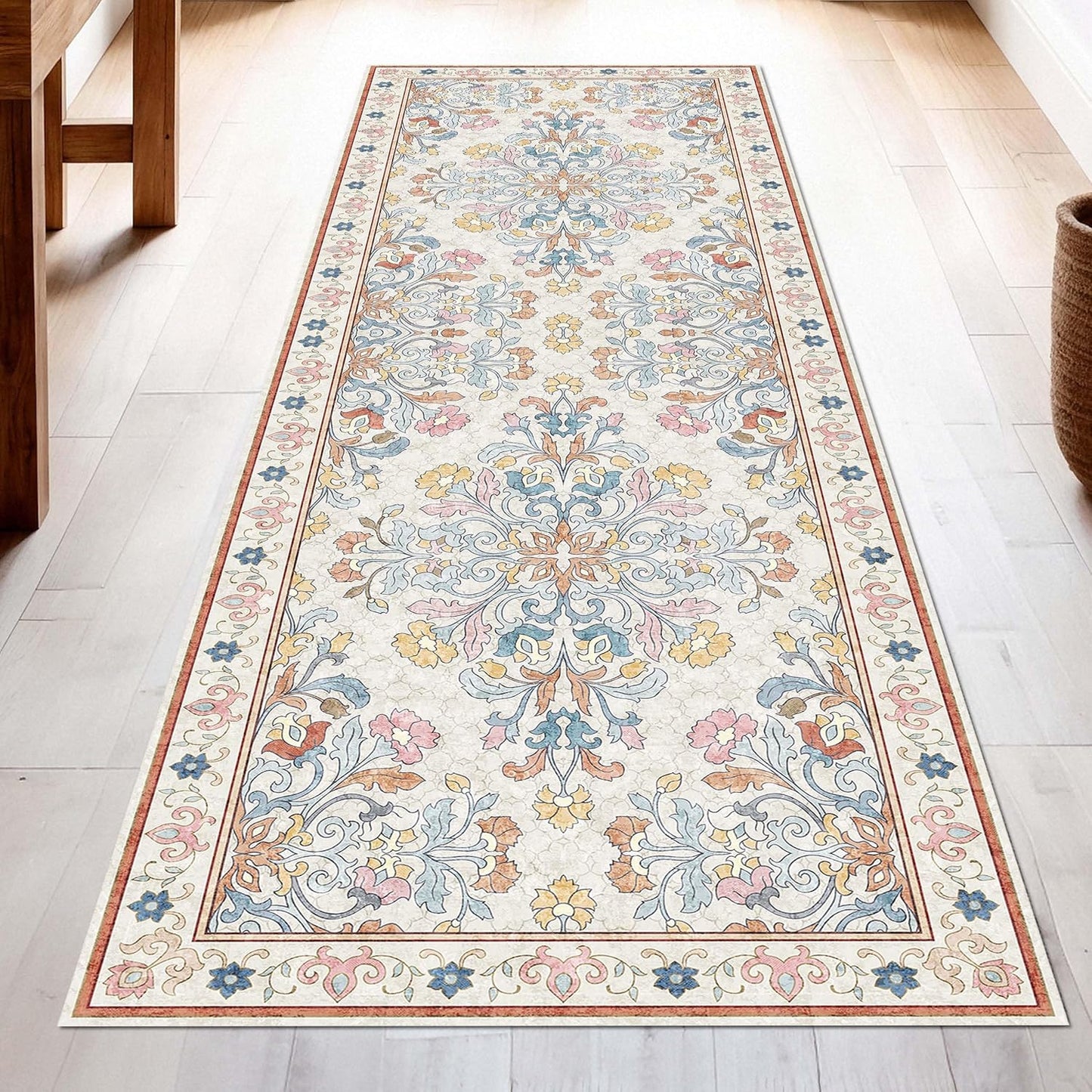 Washable Runner Rug 2x6 | Non Slip Rug Runners for Hallways, Entryways, Kitchens, Bathrooms, Bedrooms | Ultra-Soft Flannel Carpet Runners with Rubber Backing (Multi Colored, 2x6)