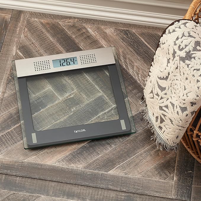 Taylor Electronic Glass Talking Bathroom Scale, 440 Lb. Capacity