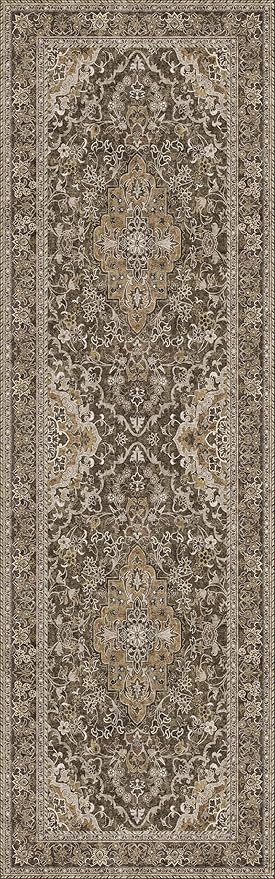 Washable Runner Rug 2.5x8 | Non Slip Rug Runners for Hallways, Entryways, Kitchens, Bathrooms, Bedrooms | Ultra-Soft Flannel Carpet Runners with Rubber Backing (Dark Sage, 2.5x8)