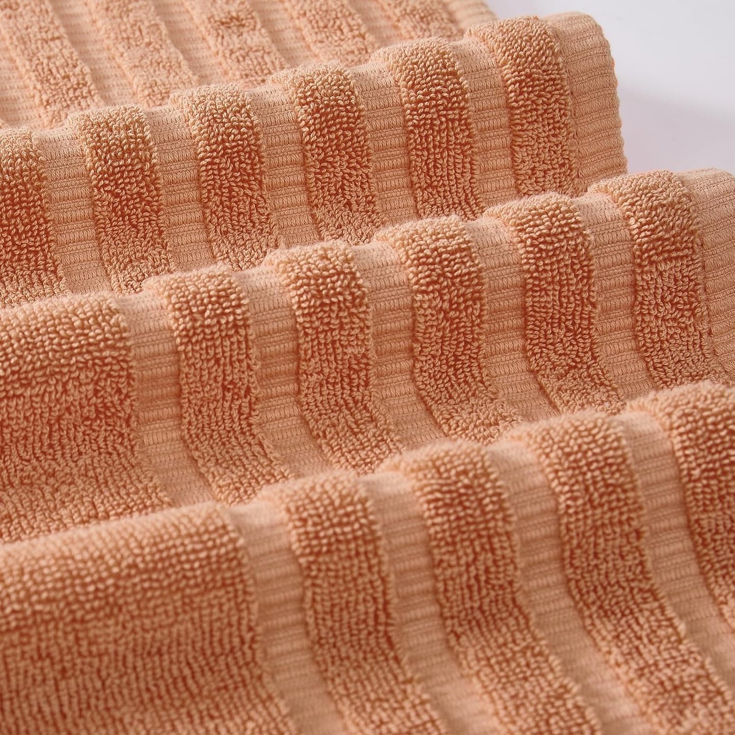 Modern Threads Oxford 6-Piece 100% Cotton Towel Set – Yarn Dyed Jacquard & Solid – Includes 2 Bath Towels, 2 Hand Towels, 2 Washcloths – Absorbent, Quick Dry, Soft & Durable – Orange