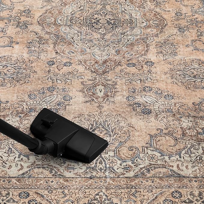 Keen Home Design 4x6 Rug - Machine Washable Area Rug with Non-Slip Backing, Ideal for Living Room, Dining Room, Bedroom - Vintage, Easy Clean, Durable, Low Pile - (4' x 6')