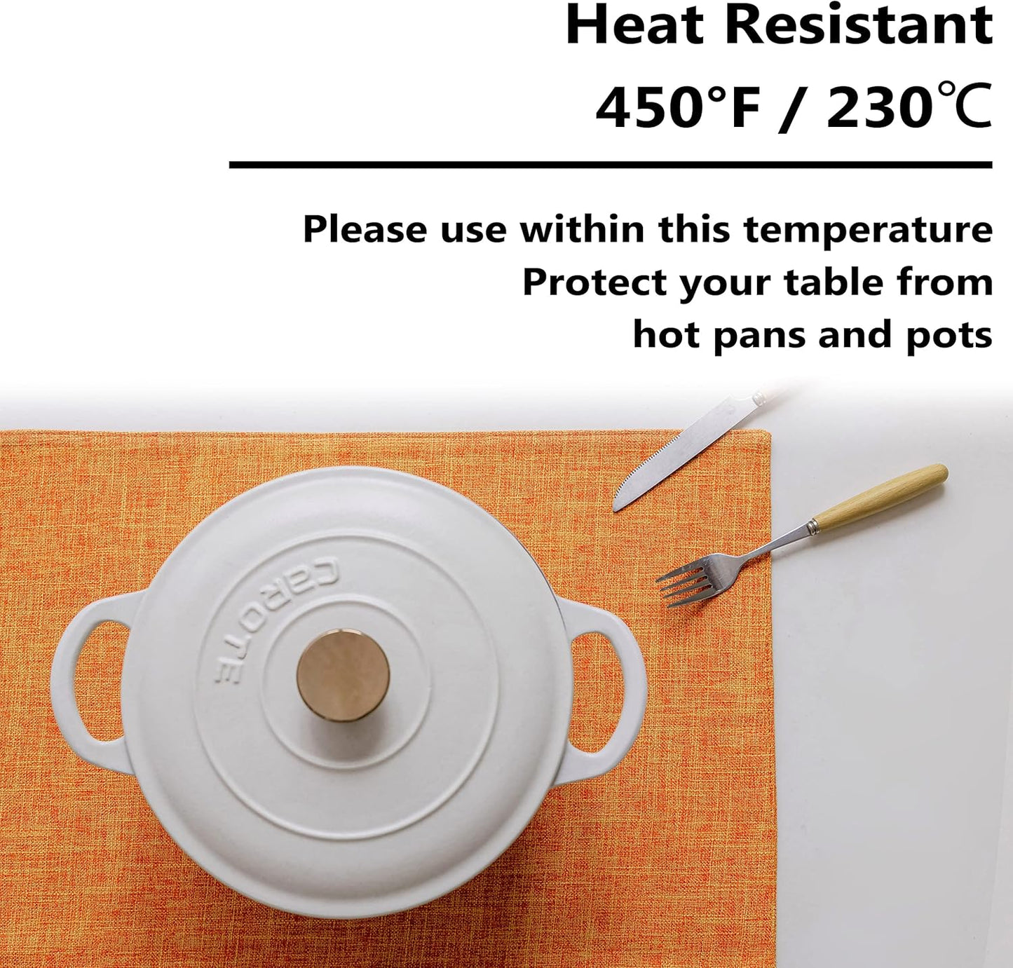 Home Brilliant Cloth Placemats Set of 4 Heat Resistant Fall Dining Table Place Mats for Kitchen Table Dinner Party Decorations, 13 x 19 inches, Orange