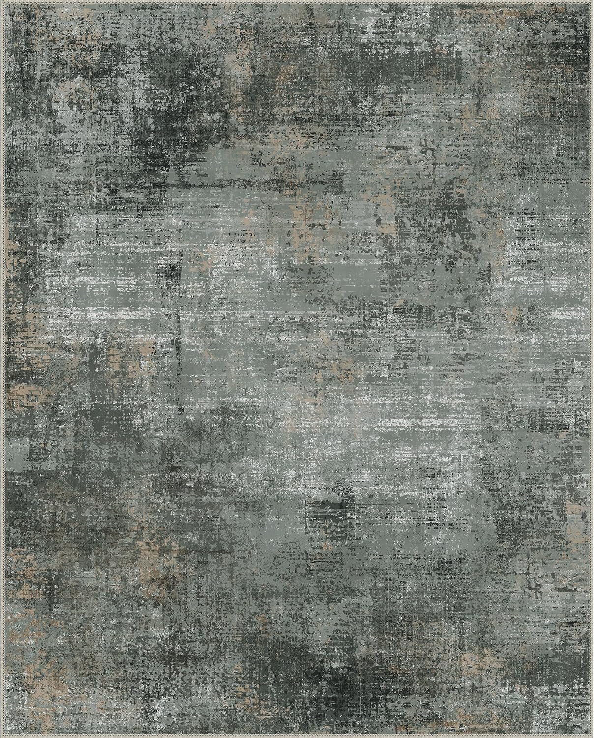 Area Rugs 8x10 Machine Washable Rug for Bedroom Living Room Dining Room, Large Modern Abstract Soft Rugs, Indoor Low Pile Carpet with Non Slip Rubber Backing, Abstract Deep Gray