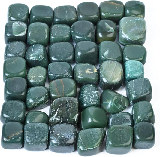 Crocon Stones Set | Pocket Crystal Healing Gemstones | Tumble Collection Palm Stone | Good Luck |Charm Gift Craft | Home Decor 1 LB (Green Aventurine Tumble, 1 LB)