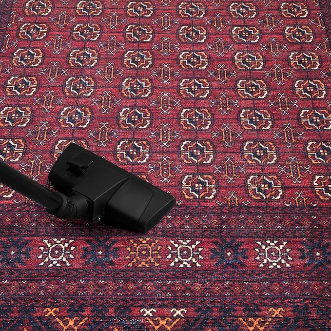 Keen Home Design 5x7 Rug - Machine Washable Area Rug with Non-Slip Backing, Ideal for Living Room, Dining Room, Bedroom - Vintage, Easy Clean, Durable, Low Pile Rug - (5' x 7')