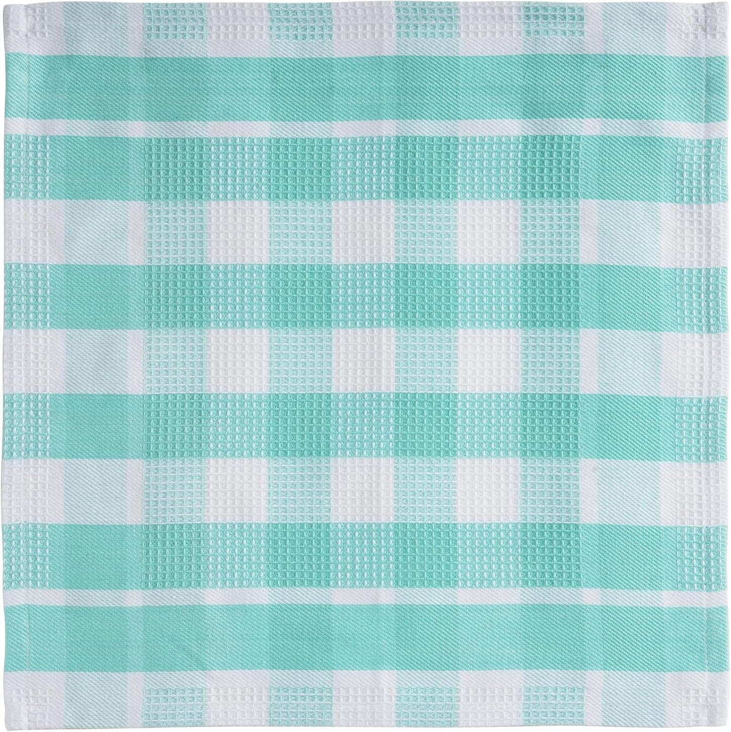 LANE LINEN 100% Cotton Kitchen Dish Cloths, Ultra Soft Absorbent Quick Drying Dish Towels, Multiweave Wash Cloths Dish Towel Sets, 12x12 Inches, 8 Pack - Aqua