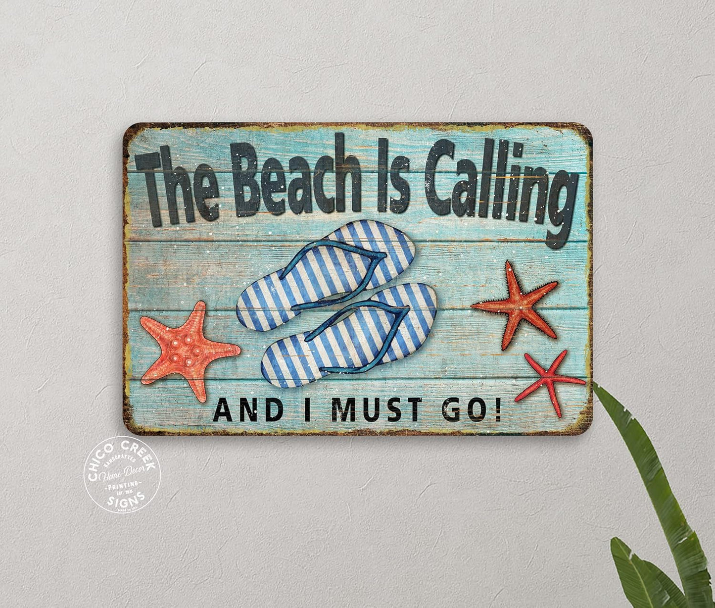 The Beach Is Calling Sign Beach Decor Ocean Decorations Nautical Signs Seashell Home Wall Gifts 8x12 108122001043