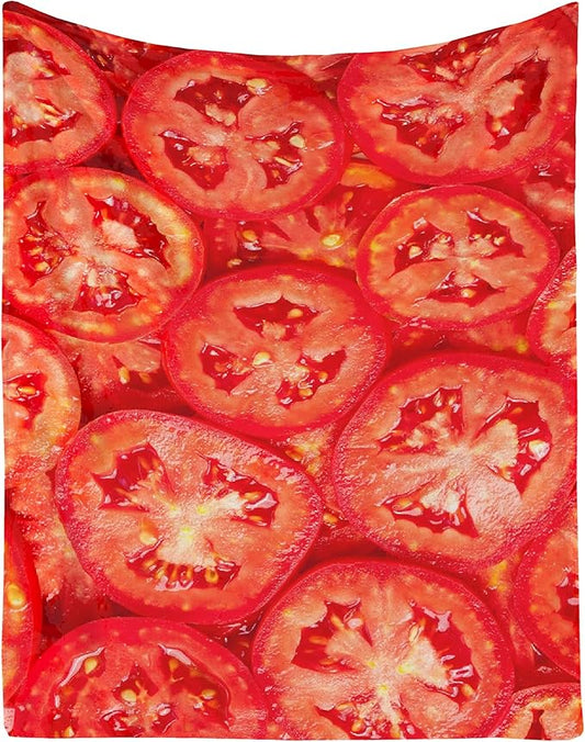 Tomatoes Blanket Food Fleece Lightweight Throws Gift for Birthday Christmas Soft Flannel Blankets for All Season Bed Sofa Twin-60"x80"