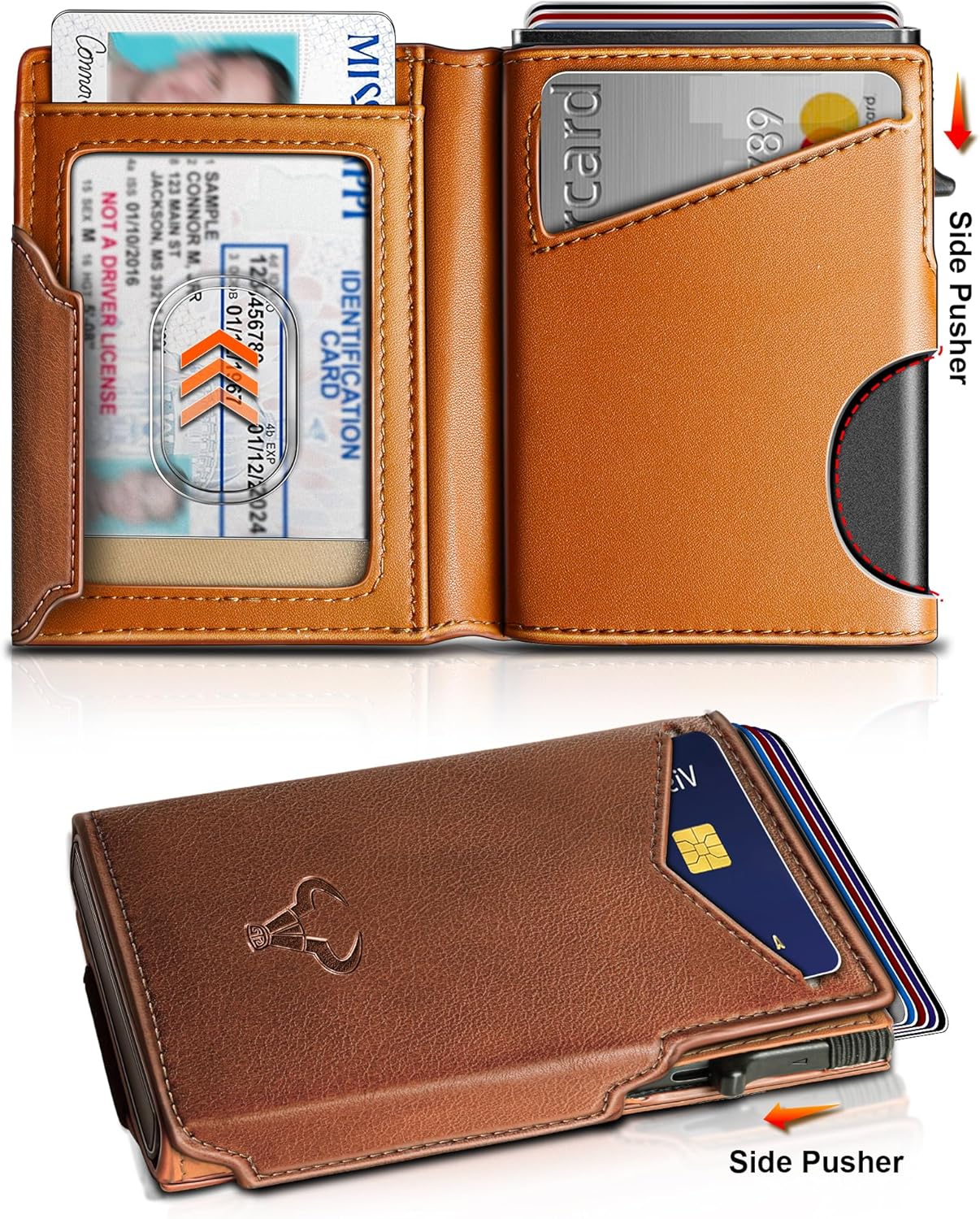 BULLIANT Men Airtag Wallet,Slim Front Pocket Wallet Money Clip for Men Gift 3.8"x2.7",Pop-up Access
