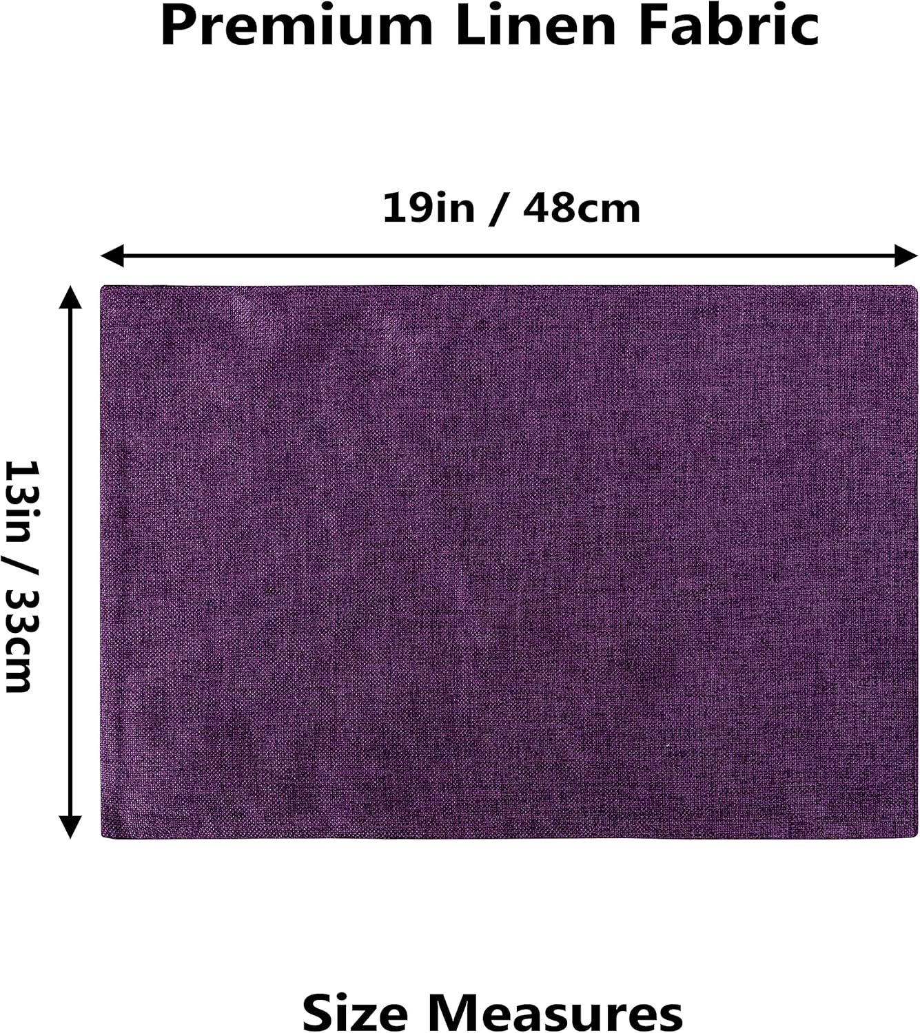 Home Brilliant Cloth Placemats Set of 4 Heat Resistant Dining Table Place Mats for Kitchen Table, 13 x 19 inches, Purple
