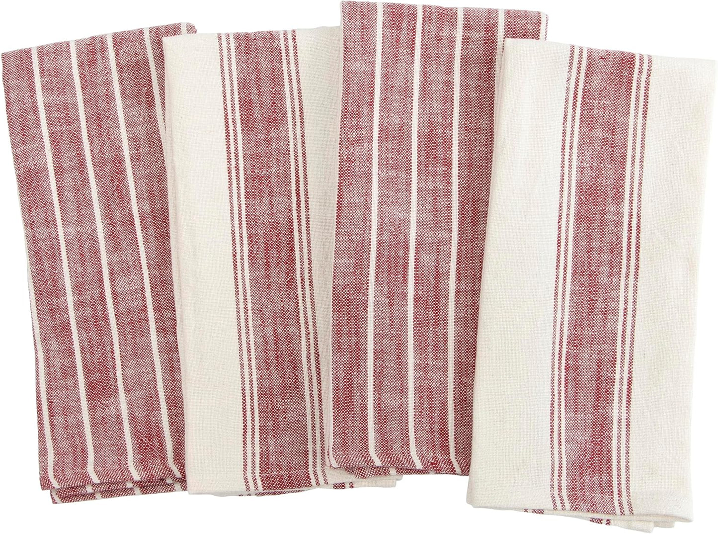 KAF Home Natural Rustic Farmhouse Slubbed Kitchen Towel | 100% Cotton Dish Towel, 18 x 28 Inches | Soft and Absorbent (Wine, 18 x 28-4 Pack)