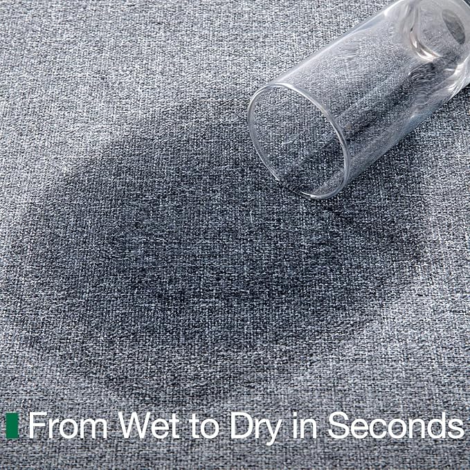 LUMI Ultra Thin Door Mat for Entryway,32"x48" Low Profile Non Slip Rubber Backing Indoor Doormat, Easy Clean Welcome Entrance Mat for Inside House, Patio, Light Grey