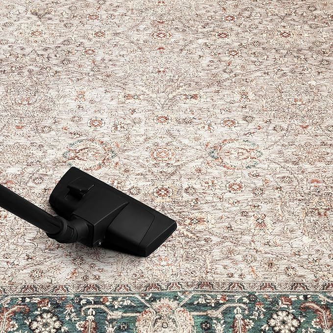 Keen Home Design 2x12 Rug - Machine Washable Runner Rug with Non-Slip Backing, Ideal for Hallway, Entryway, Kitchen, Laundry Room - Vintage, Easy Clean, Durable, Low Pile - (2'6" x 12')