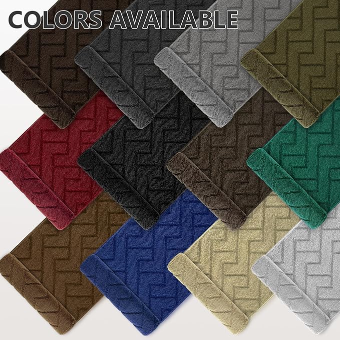 hicorfe Kitchen Rugs and Mats Sets,2 Pieces Super Absorbent Polypropylene Non-Slip Rug,Soft Comfort Floor Mat,Washable for Kitchen,Hallway,Office,Sink,Laundry(24" x 35"+24" x 71",Charcoal)