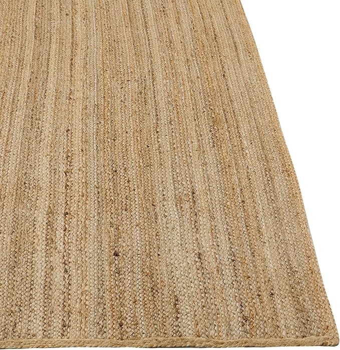 REDEARTH Rectangular Area Rug - Hand Woven Braided 100% Natural Jute - Artisan Made Boho Jute Rugs for Bedroom - Kitchen - Living Room - Farmhouse - Aesthetic Home Decor (8'x10' - Natural)