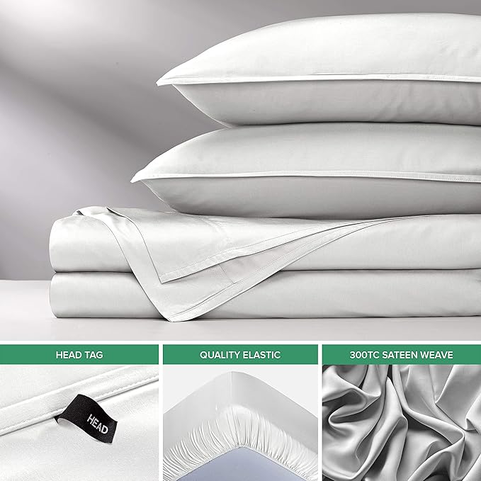 Pure Bamboo Queen Sheets, Genuine 100% Organic Viscose Derived from Bamboo Bed Sheet Set, Luxuriously Soft & Cooling, Double Stitching, 2 Year Quality Promise (Queen, White)