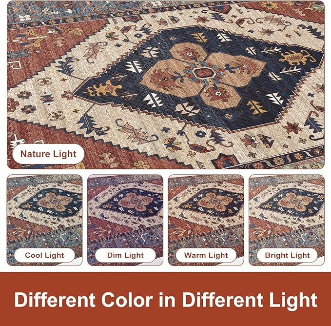 KIMODE Kitchen Mats Cushioned Anti Fatigue, Red Boho Vintage Kitchen Rugs 20"x71", Ergonomic Padded Kitchen Floor Mats, Non Slip Waterproof Standing Mats for Front of Sink Laundry Desk Bedroom