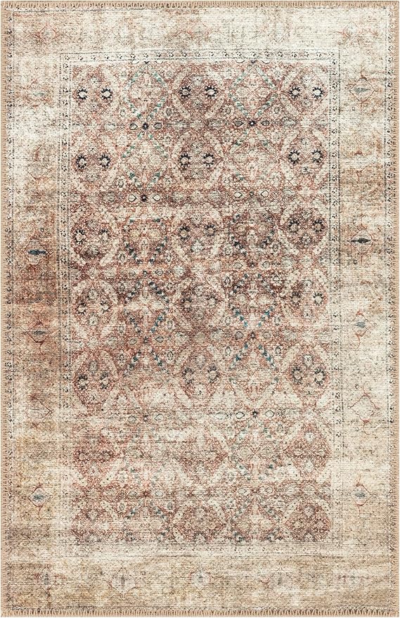 Keen Home Design 2x3 Rug - Machine Washable Entry Rug with Non-Slip Backing, Ideal for Enteryway, Kitchen, Bathroom, Laundry Room - Vintage, Easy Clean, Durable, Low Pile - (2' x 3')