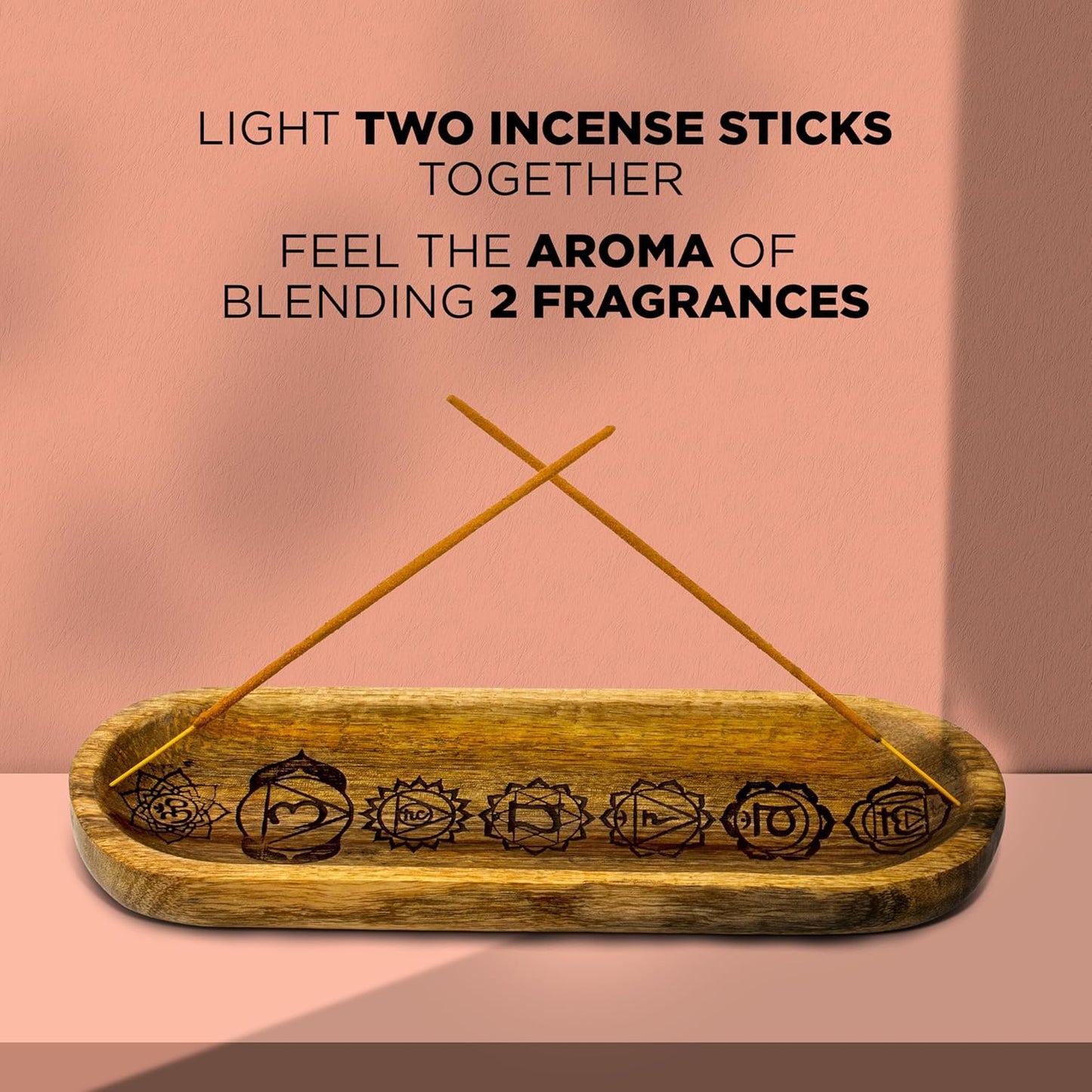 Hand Carved Incense Holder-Incense Burner/Ash Catcher/Handmade Wooden Insence Tray – Modern Gift Home/Room/Kitchen Décor Size 11x4x1.5 Inches