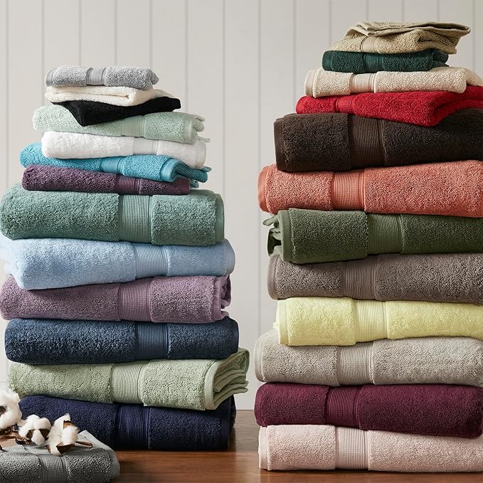 Madison Park 800GSM Bathroom Towel Set of 8 100% Cotton Bath Towel Set for Bathroom Luxurious Highly Absorbent 2 Bath Towels 2 Hand Towels 4 Washcloths Quick Dry Spa Quality Natural