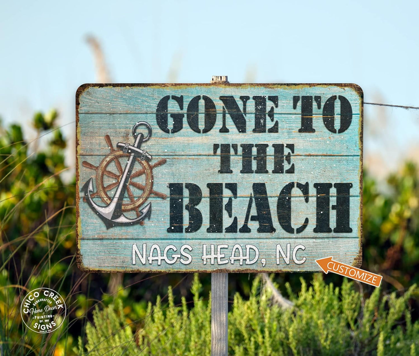Gone To The Beach Custom Sign Your Text Here Souvenir Beach House Décor Wall Art Nautical Summer 108122002015