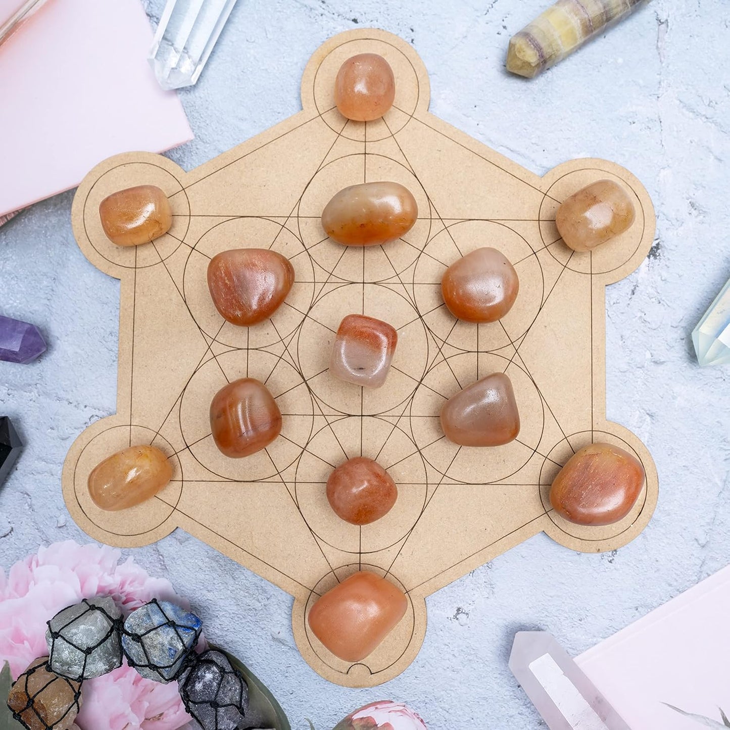 Crocon 1LB Red Aventurine Tumbled Stones and Crystals Bulk 2000+ carats, Polished Stones - Rock Collection - vase Filler tumbles Crystals Healing Reiki - Gemstone Gifts, Fountain tumbles Size 20 mm