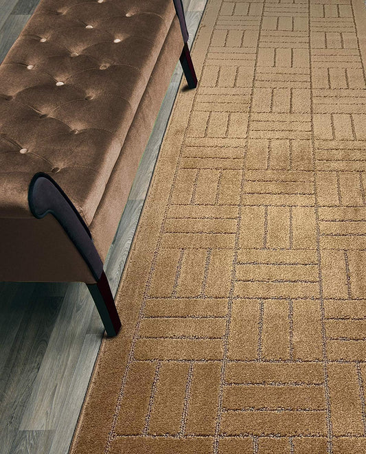 6 FT Long Non-Slip Washable Carpet Runner Rug with Rubber Backing, Custom Floor Mat for Kitchen Hallway Stairs Bedroom Bathroom Entry, Brownish Beige, Your Choice of Length, (26" X 6')