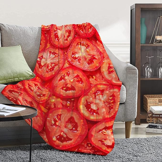Tomatoes Blanket Food Fleece Lightweight Throws Gift for Birthday Christmas Soft Flannel Blankets for All Season Bed Sofa Kid Size-40"x50"
