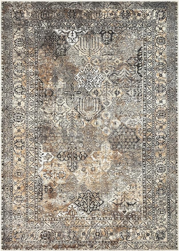 Keen Home Design 3x5 Rug - Machine Washable Entry Rug with Non-Slip Backing, Ideal for Enteryway, Kitchen, Bathroom, Laundry Room - Vintage, Easy Clean, Durable, Low Pile Rug - (3' x 5')