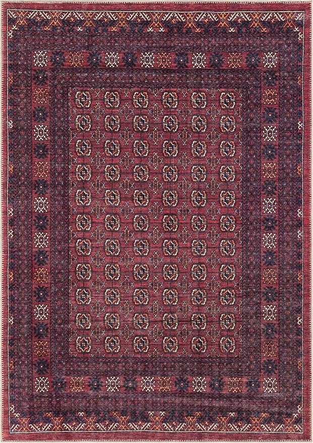 Keen Home Design 9x12 Rug - Machine Washable Area Rug with Non-Slip Backing, Ideal for Living Room, Dining Room, Bedroom - Vintage, Easy Clean, Durable, Low Pile Rug - (9' x 12')