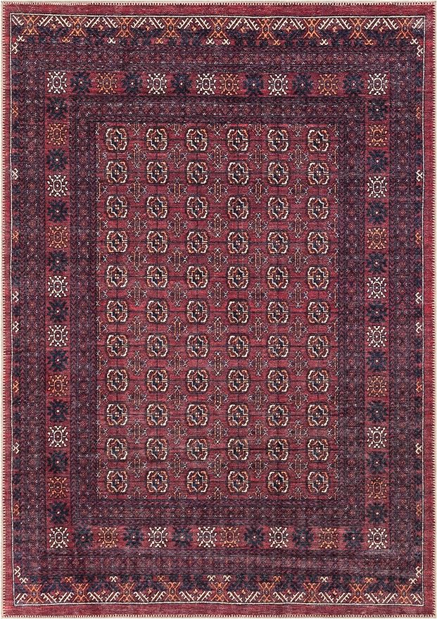Keen Home Design 10x14 Rug - Machine Washable Area Rug with Non-Slip Backing, Ideal for Living Room, Dining Room, Bedroom - Vintage, Easy Clean, Durable, Low Pile Rug - (9'7" x 14')