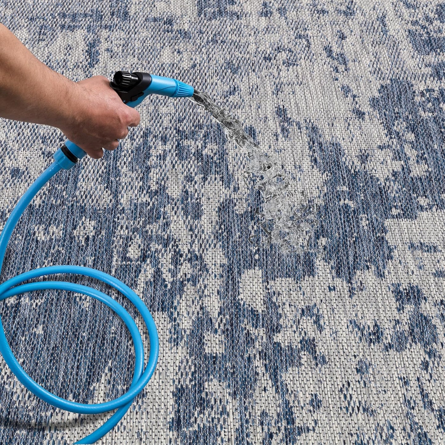 Keen Home Design Terrace Outdoor Area Rug - 5x8 Washable Indoor/Outdoor Rug for Patio, Kitchen, Balcony, Beach, Garden, Deck and Porch, Size: 5'3"x7'7"