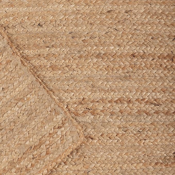 REDEARTH · Rectangular Area Rug - 4'x6' Braided Natural Jute with Non-Skid Backing - Handwoven Boho Rug for Bedroom, Kitchen, Living Room - Farmhouse Aesthetic Home Decor - Durable Handmade Rug
