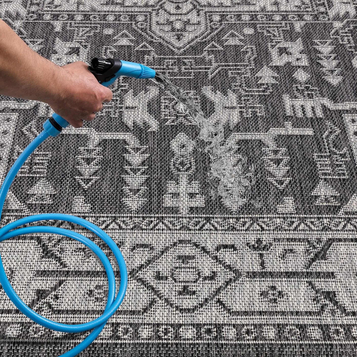 Keen Home Design Terrace Outdoor Area Rug - 6x9 Washable Indoor/Outdoor Rug for Patio, Kitchen, Balcony, Beach, Garden, Deck and Porch, Size: 6'x8'10"