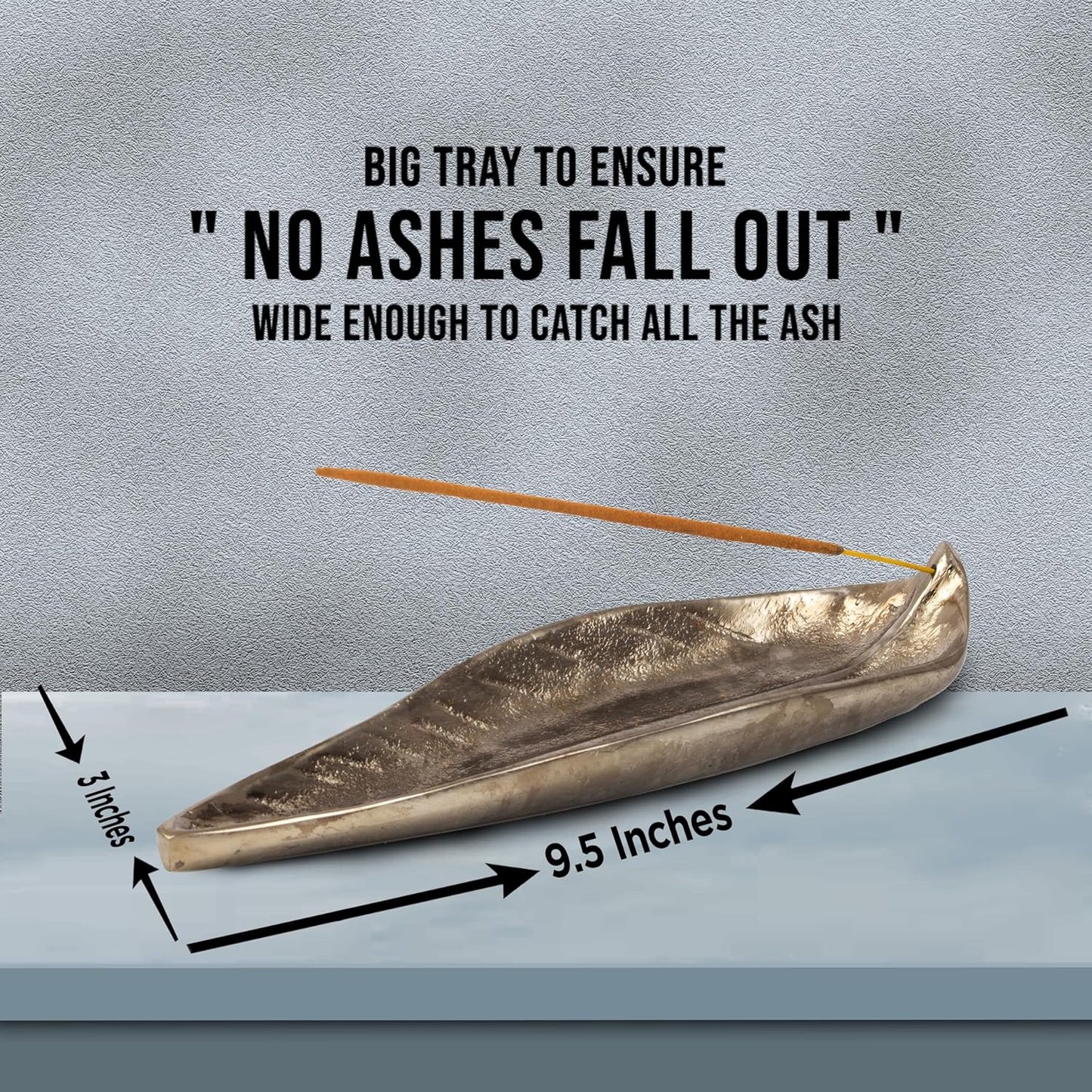 Raajsee Incense Holder Set with Nag Champa Incense, Leaf & Stick Burner, Brass Holder for Yoga, Meditation & Home Decor - Size 10x3 inches