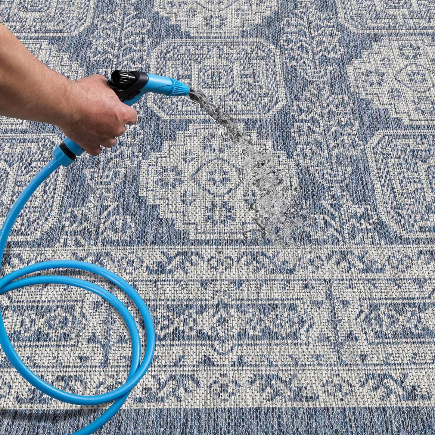 Keen Home Design Terrace Outdoor Runner Rug - 2x8 Washable Indoor/Outdoor Rug for Patio, Kitchen, Balcony, Beach, Garden, Deck and Porch, Size: 2'2"x7'7"