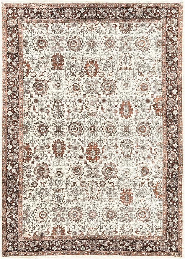 Keen Home Design 6x9 Rug - Machine Washable Area Rug with Non-Slip Backing, Ideal for Living Room, Dining Room, Bedroom - Vintage, Easy Clean, Durable, Low Pile - (6' x 9')