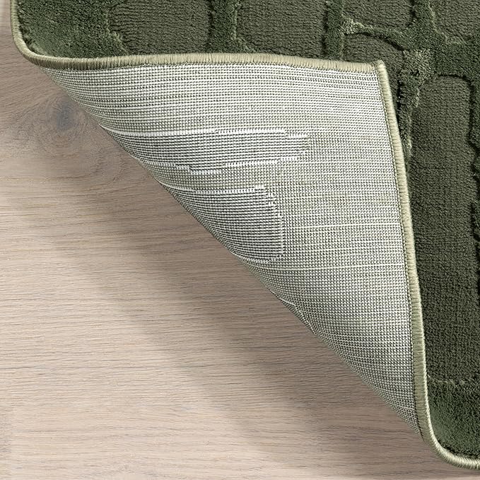 nuLOOM Belen Abstract 2' x 3' Machine Washable Accent Rug for Living Room Bedroom Dining Room Entryway Kitchen, Belen Forest Green