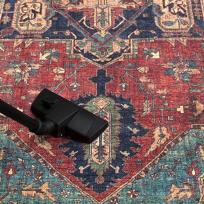 Keen Home Design 2x10 Rug - Machine Washable Runner Rug with Non-Slip Backing, Ideal for Hallway, Entryway, Kitchen, Laundry Room - Vintage, Easy Clean, Durable, Low Pile - (2'6" x 10')