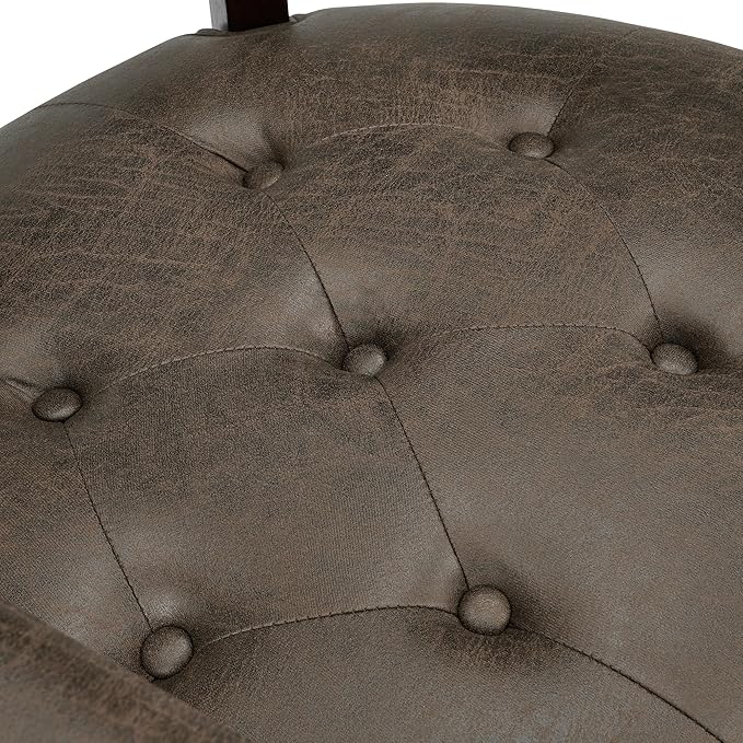 MODERION Solid Wood Boss Caption's Chairs,Dinning Chairs with Wheels and Arms,Office Desk Chairs, Classic Swivel Accent Chairs with Upholstered,Dinner Chairs, 31.5¡±H for Living Room Retro SY318DK