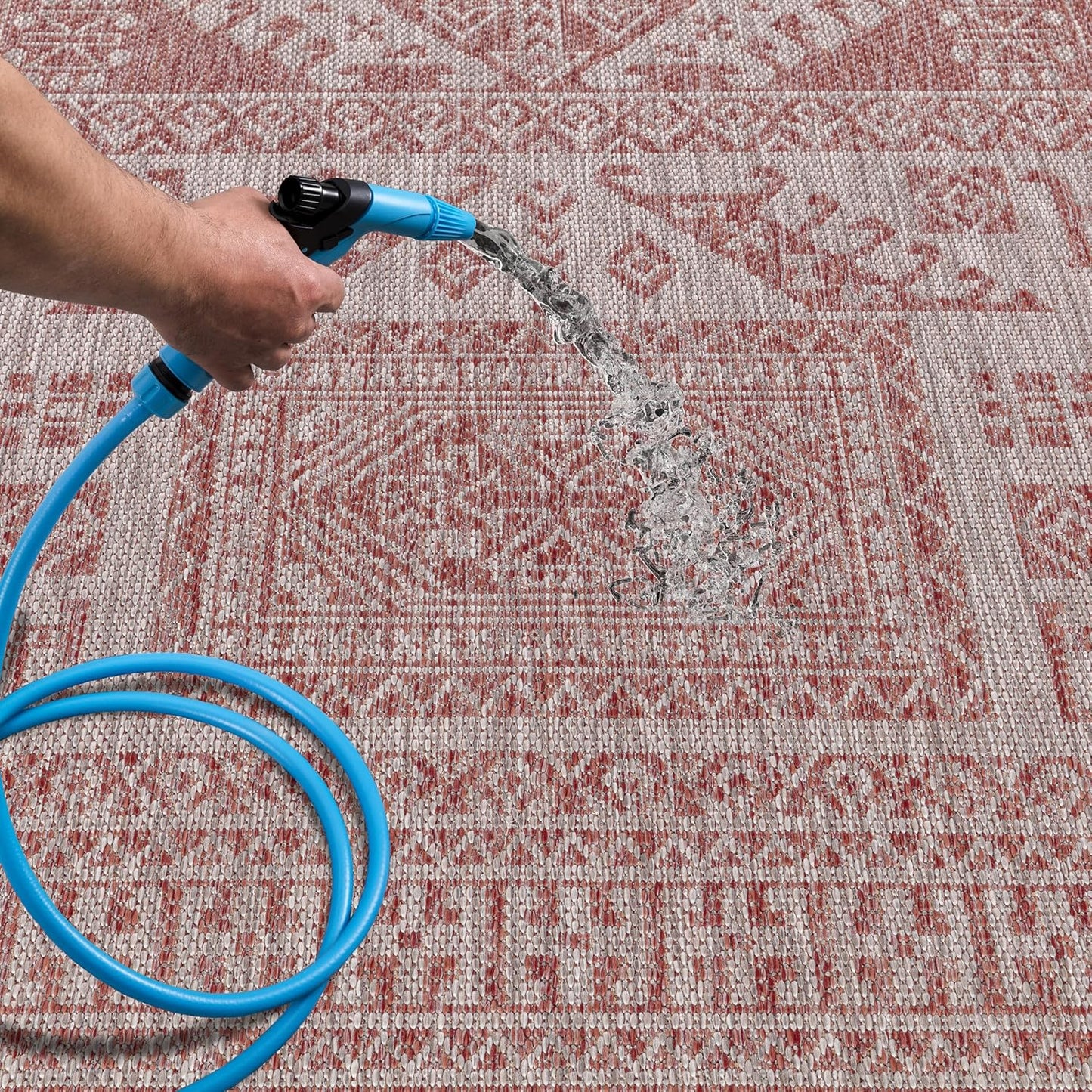 Keen Home Design Terrace Outdoor Runner Rug - 2x10 Washable Indoor/Outdoor Rug for Patio, Kitchen, Balcony, Beach, Garden, Deck and Porch, Size: 2'2"x9'11"