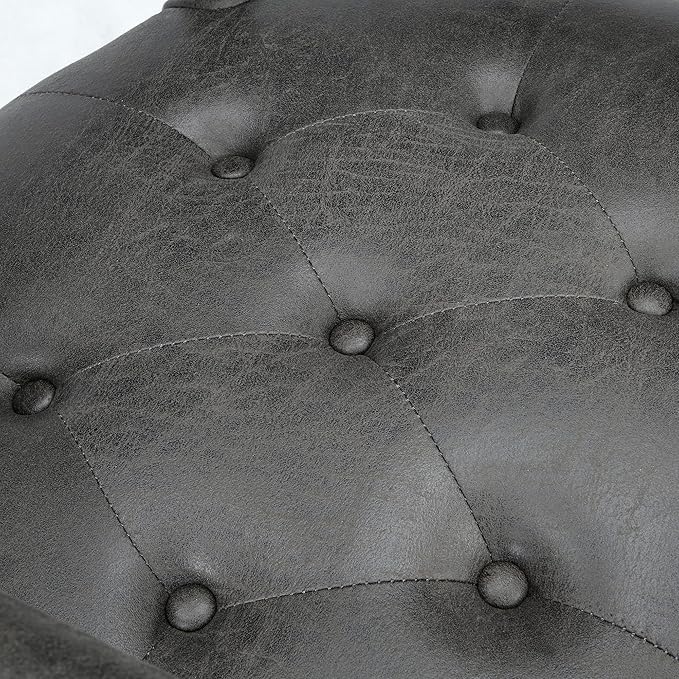 MODERION Solid Wood Boss Caption's Chairs,Dinning Chairs with Wheels and Arms, Office Desk Chairs, Classic Swivel Accent Chairs with Upholstered,Dinner Chairs,31.5”H for Living Room Gray SY318GY