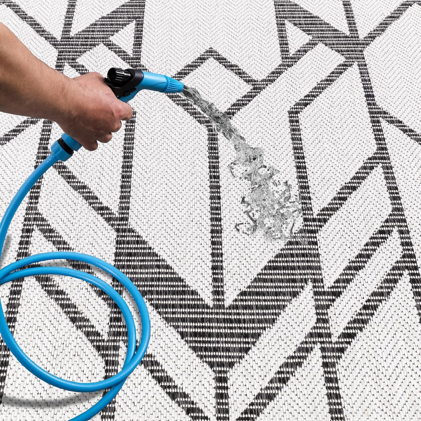 Keen Home Design Terrace Outdoor Area Rug - 10x14 Washable Indoor/Outdoor Rug for Patio, Kitchen, Balcony, Beach, Garden, Deck and Porch, Size: 10'x14'