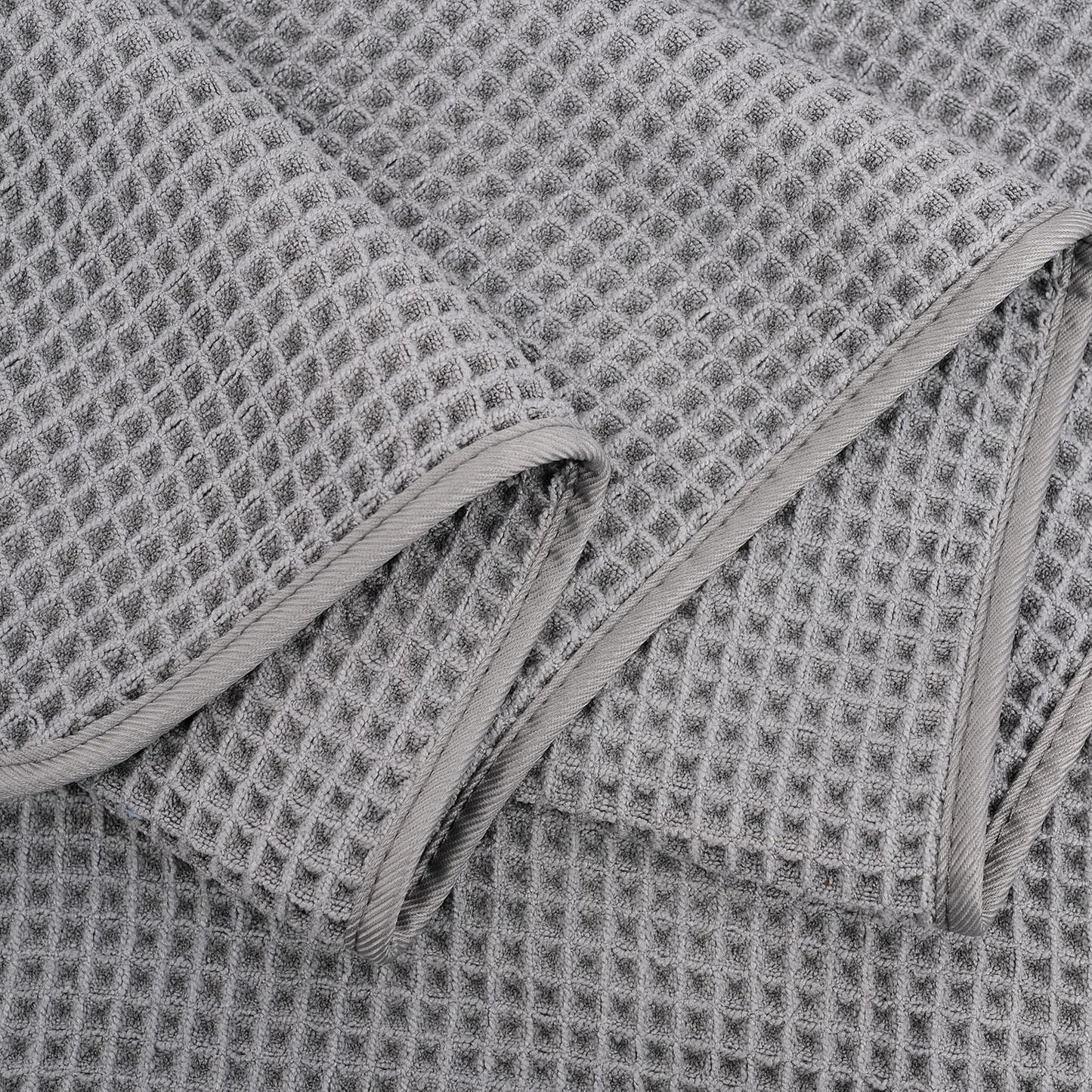 POLYTE Microfiber Quick Dry Lint Free Bath Sheet, 70 x 35 in, Set of 2 (Waffle Weave)